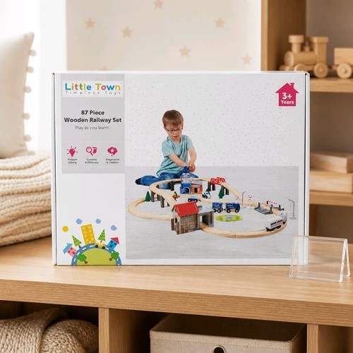 Little town wooden railway set - town,