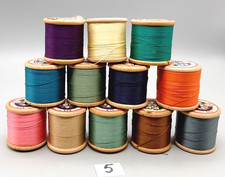 12 Vintage Wooden Cotton Reels