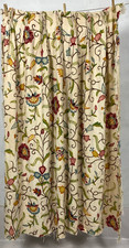 Vintage Artisan Lovely Crewel Embroidery Floral Wall Hanging Curtain 160x150 cm
