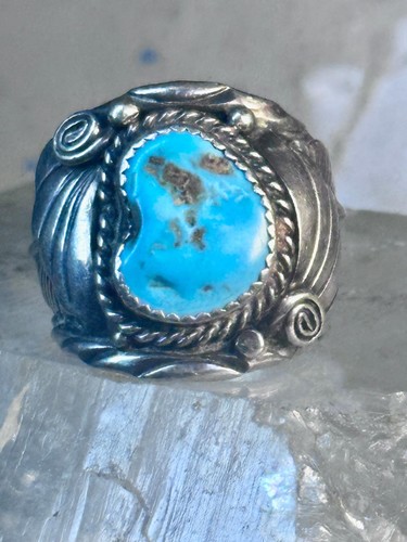 Navajo ring turquoise - turquoise, leaves