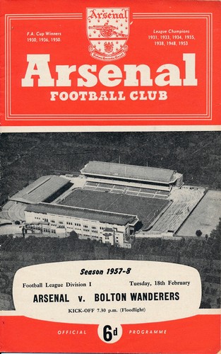 Arsenal bolton 1957 1958 - v, 1957/1958