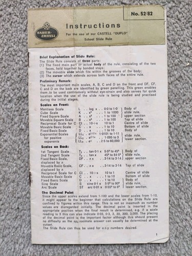 Faber castell slide rule 82 - faber-castell, 52/82