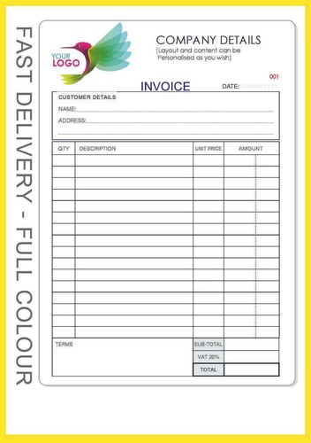 Invoice receipt pad - invoice,