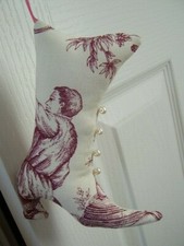 French Country Victorian Boot Sm Hanging Cushion Door Decoration Toile Fabric