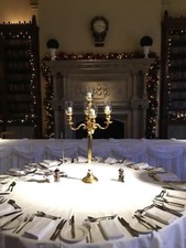 HIRE 80cm gold candelabras with glass vases event flowers free delivery/set up 