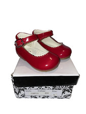 Girls Mary Jane Patent Spanish Shoes Red Size UK 2 Camila SEVVA