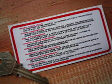 FORD COOLANT WARNING Classic Car Restoration STICKER Capri RS FIESTA Escort 