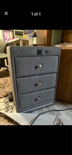 Grey bedside drawers with - bedside,