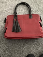 Women’s Red Leather Laptop Bag