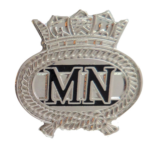 Merchant navy crest lapel pin - navy,