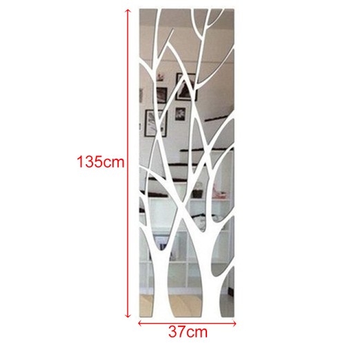 Tree mirror wall sticker - 3d,