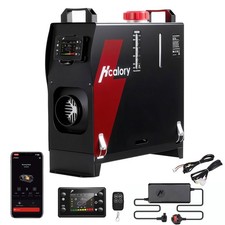 Hcalory 12V 24V 8KW Diesel Air Heater bluetooth W/ 240V AC Converter Boat Garage