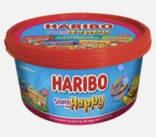 Haribo Share The Happy Mini Bags Sweets Tub, 600g (Pack Of 1) - Free Delivery