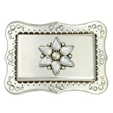 Crystal Flower Raindrop Trophy Belt Buckle in Presentation Case