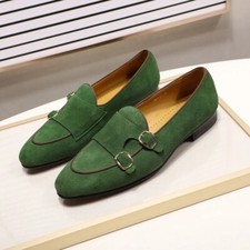 Handmade Green Suede Monk