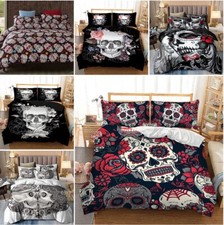 3D Gothic Skull Quilt Duvet