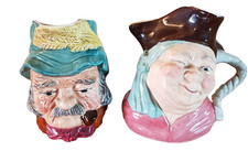 Two 1950s Hand Painted