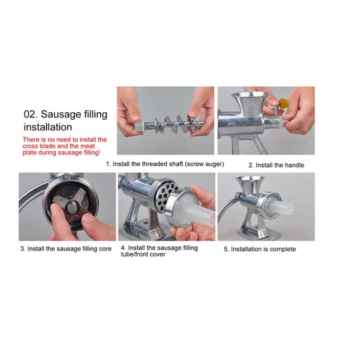 Manual meat grinder - grinder, aluminum