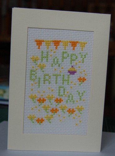 Completed cross stitch - completed, happy
