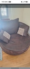 Brown snuggle chair - chair, /