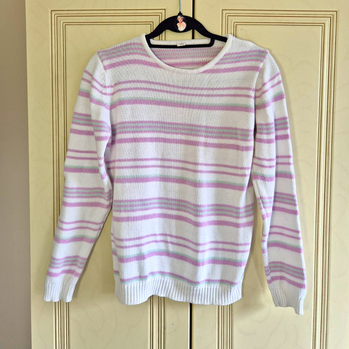 White pink green - white,
