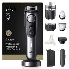 Braun Beard Trimmer Series 9, +12 Barbering Tools,  Chrome BT9560