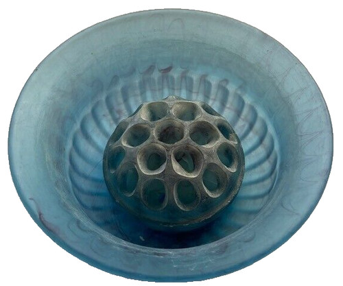 Blue cloud glass art - glass,