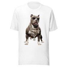 AMERICAN BULLY SHIRT DOG - RUDE DOGS - SWOLE DOGZ ADULT - ALL SIZES - WHITE