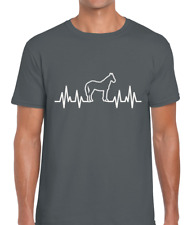 HORSE HEARTBEAT MENS T SHIRT FUNNY HORSE RIDING LOVER SHOW JUMPING EQUESTRIAN
