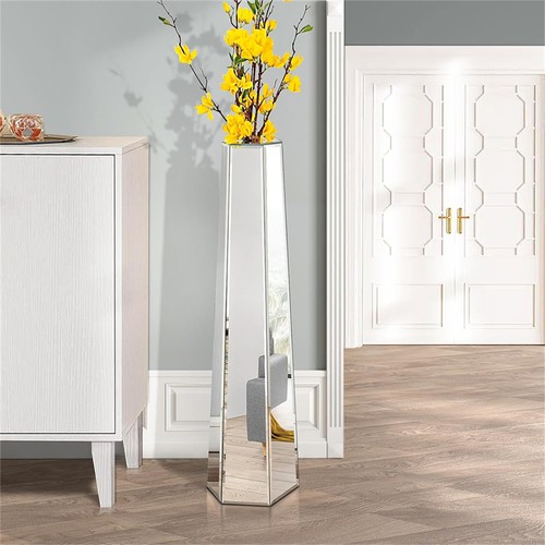 Mirrored floor vase 77cm - mirrored,