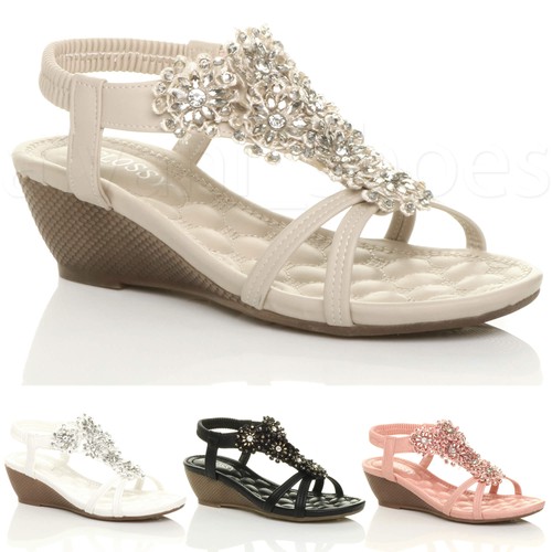 Womens ladies mid wedge heel - womens,