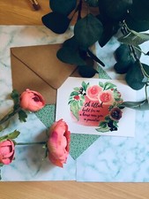A6 Floral Vintage Dua Postcard