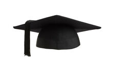 Graduation Mortarboard Master's Fitted Black Cap Hat Luxury Adult Gown Accessory