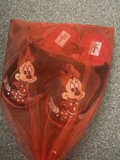 Primark Disney Minnie  Mouse Slippers Christmas Gift Red 3/4 Uk 36/37 New