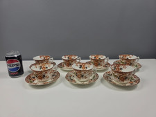 7 x Blyth Porcelain Company Diamond China Cups & Saucers - 1905-1925 - Imari