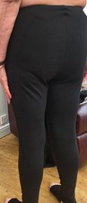M&S Size 12 pullon Black Trousers with velvet look front and plain back good con