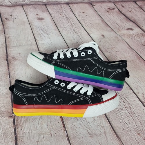Rainbow canvas trainers - canvas, women