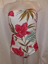 Gorgeous Multi-coloured floral DEBENHAMS swimming bathing costume suit size 16