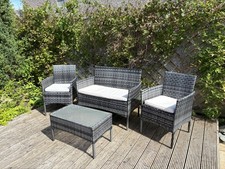 Rattan Garden Set Furniture 4 piece Set Chair Sofa Table Garden Patio Furniture