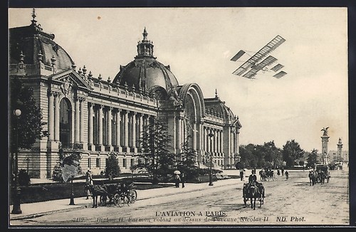 Postcard paris airplane - paris,,