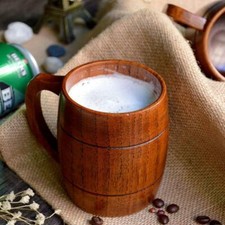 Large Oak Wooden Mug Beer Cup