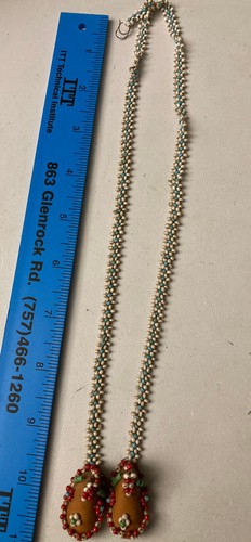 Beaded indian necklace with - necklace,