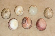 Set of 7 Mixed Stylish Decorative Onyx Polished Eggs – MINT CONDITION
