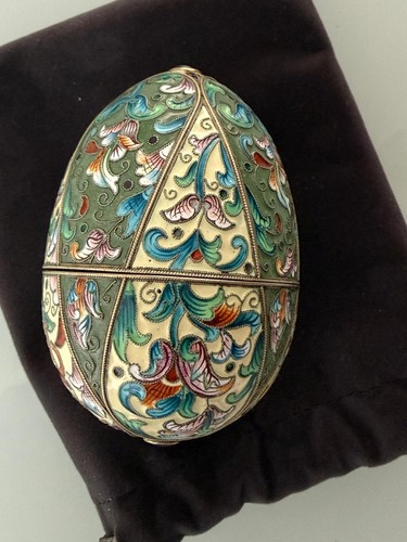Russian silver gilt - silver, cloissone