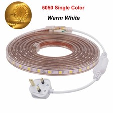 LED Strip 220V 240V 5050 SMD IP67 Waterproof Lights Rope RGB White Blue+UK Plug