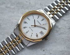 Tissot PR 100 Quartz Mens Watch Two Tone Bracelet Watch Rare Dial Date Sapphire