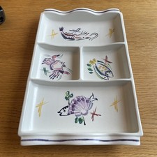 Poole Pottery C1960/70s Vintage Handpainted Hors D'Oeuvres Dish (Signed)