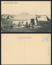 China Mongolia Old Postcard Native Mongolian House Yurt Tents Camp, Costumes 蒙古包