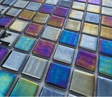 Multi Blue Green Mosaic Square