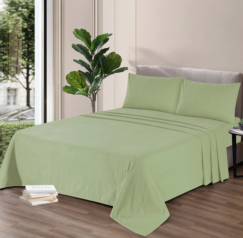 100 brushed cotton sage - 100%,